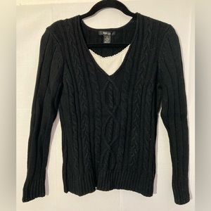 Style & Co Women’s Black/White Sweater, Size Large-Petite